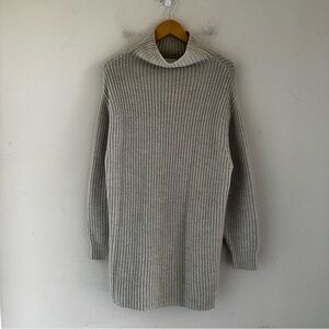 Aritzia Light Gray Ribbed Turtleneck Sweater Dress